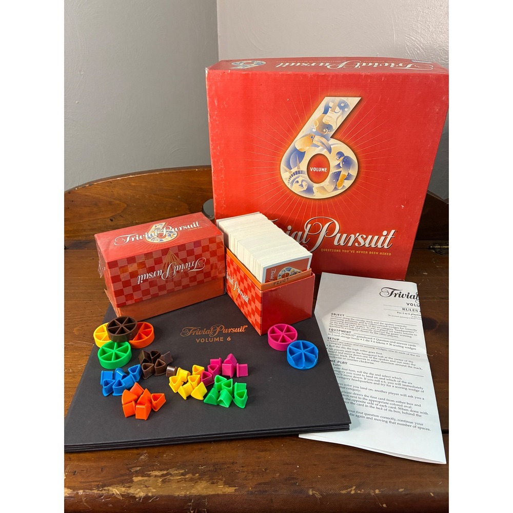 Trivial Pursuit Volume 6 Board Game Red Trivia Parker Brothers Fresh Cards